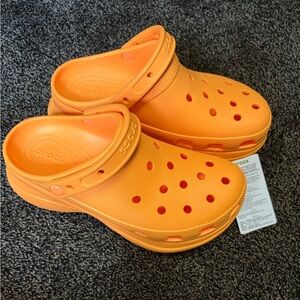 CROCS Orange Platform Shoes